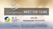 Banner "Meet the Team" with MAB + Vol.To logo "VOL.TO Volontariato Torino
